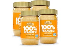 Crazy Richard's 100% All-Natural Crunchy Vegan Peanut Butter with No Added Sugar and Non-GMO (16 Ounce, Pack of 4)
