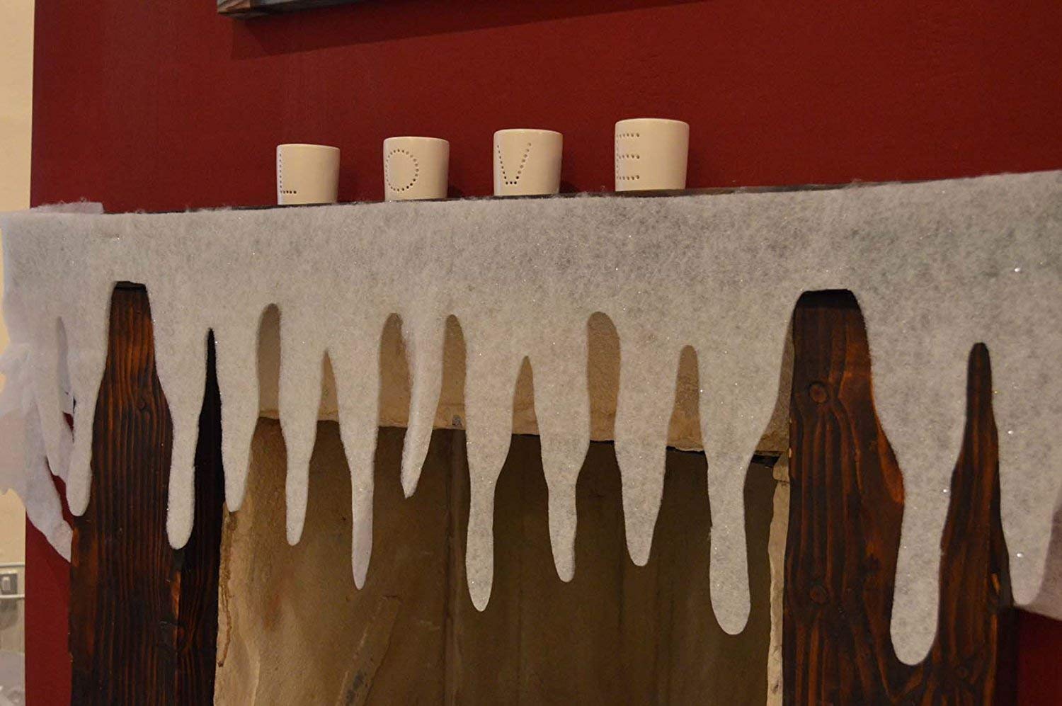 Christmas Deep Icicle Fringe, Fake Snow Effect