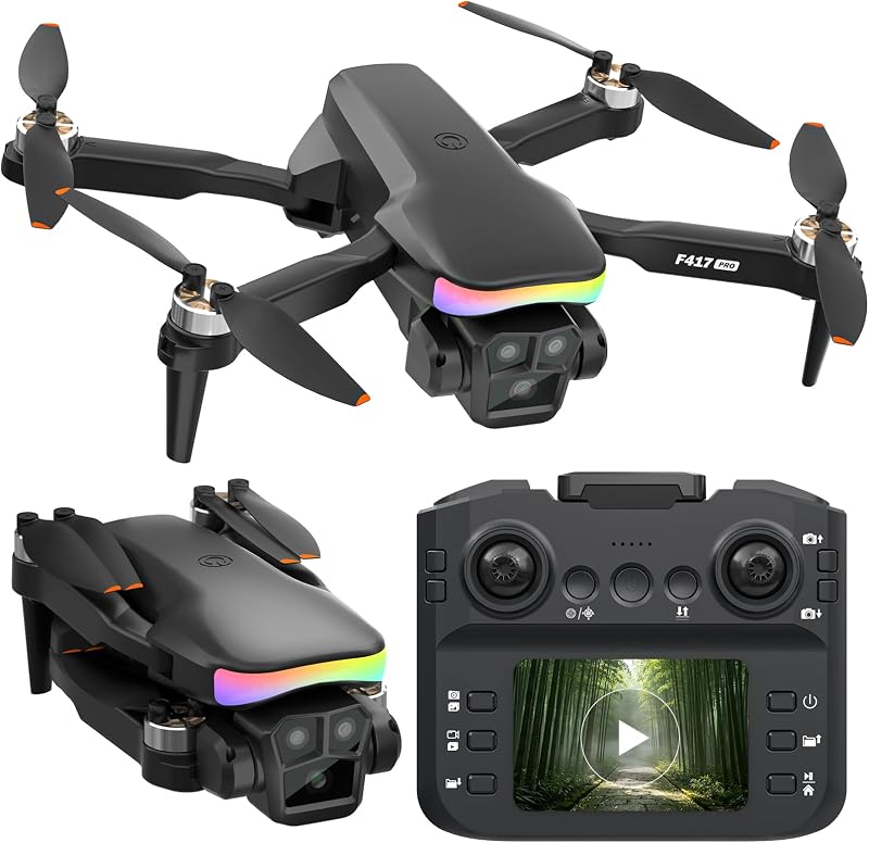 F417PRO Mini Drone FPV com câmara HD 1080P, comando LCD, motor brushless, recarga rápida tipo C, menos de 249g, brinquedo de drone para adultos e crianças iniciantes, presentes para rapazes e raparigas