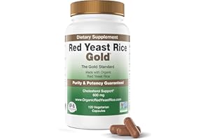 Red Yeast Rice Gold, Made with 600 mg Organic Red Yeast Rice - IP6 International - 120 Vegetarian Capsules