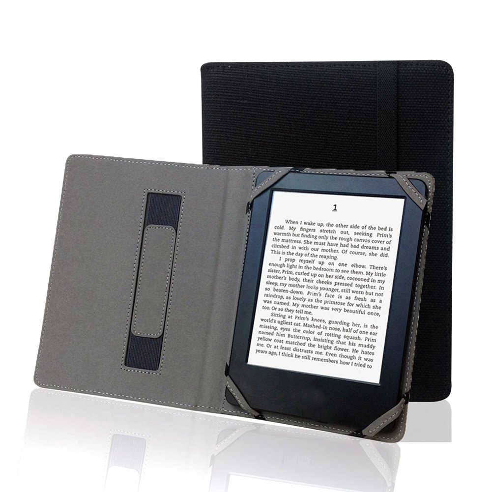 Natural linen Case Cover for 6"ebook Reader universal hemp Case Cover for sony/kobo/tolino/pocketbook 6inch ebook reader (Carbon Black)