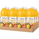 Sunberry Farms Mango Nectar Juice Drink, 16 Fl Oz Bottles, Pack of 12, Tropical Mango Fruit Beverage, Gluten Free, Non-GMO, No Preservatives, Vitamin C