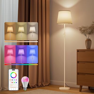 Lampadaire LED RGB Connecté, App, Compatible avec Alexa