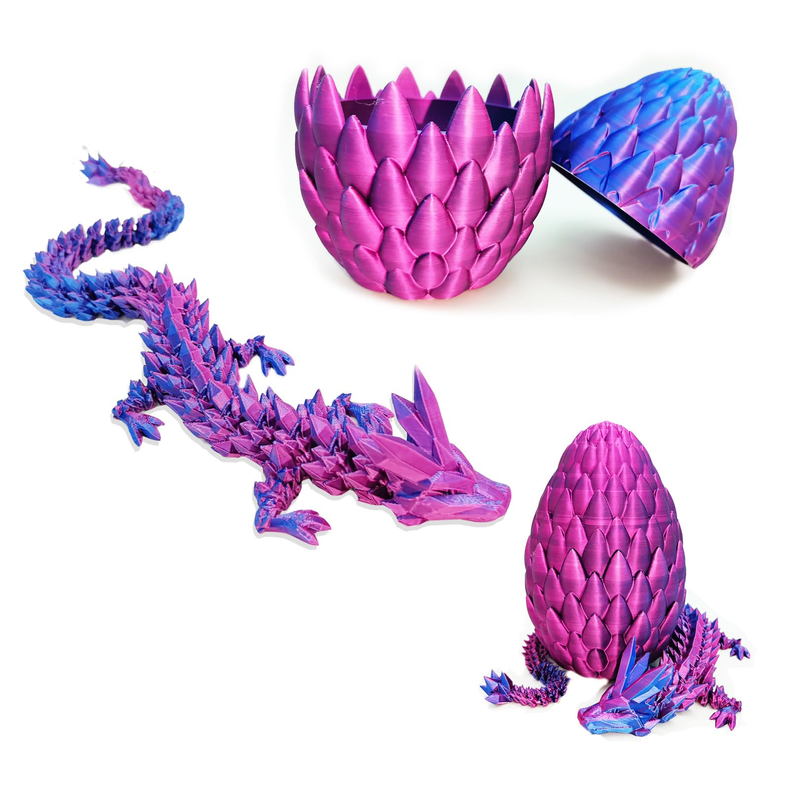 Photo 1 of NETB 3D Printed Dragon with 5.72'' Egg a Articulated Dragon, Dragon Fidget Desk Dragon?Purple