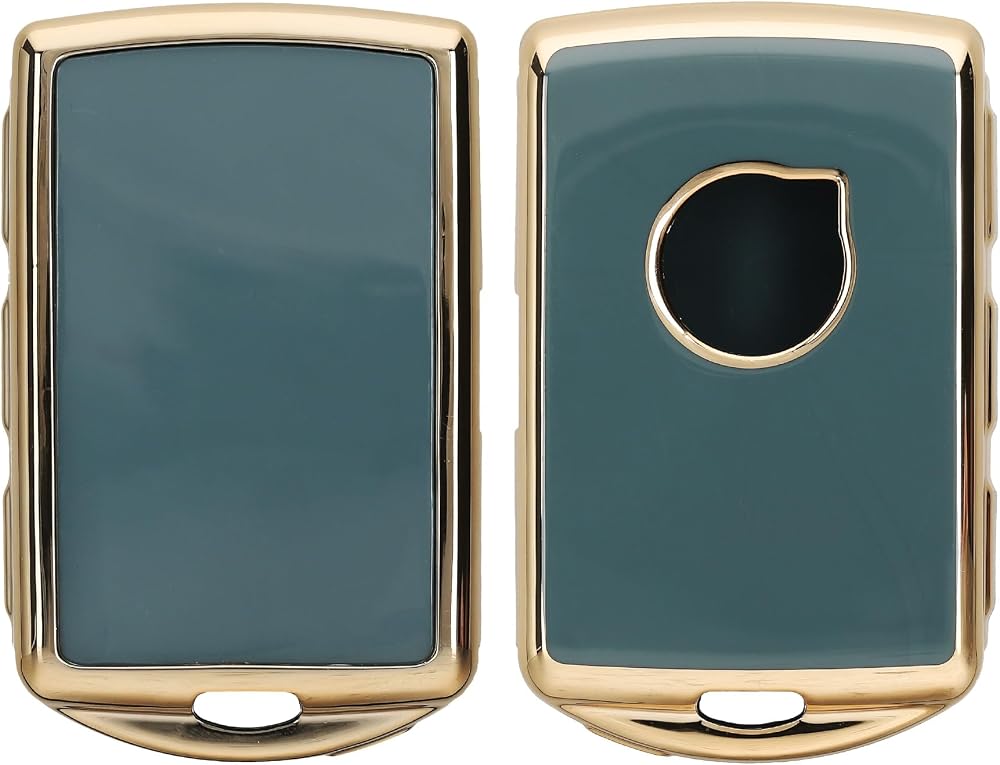kwmobile Blue/Gold Key Cover for Volvo 4-Button Keyless Go Fob - TPU Protector