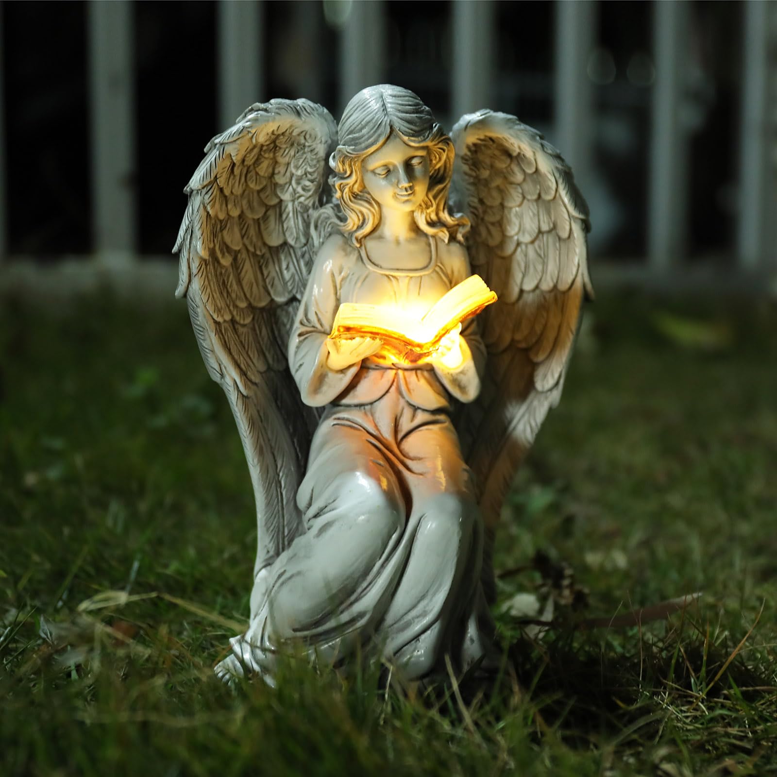 Ovewios Angel Statue Outdoor Decor, Elegant Angel Garden Statues ...