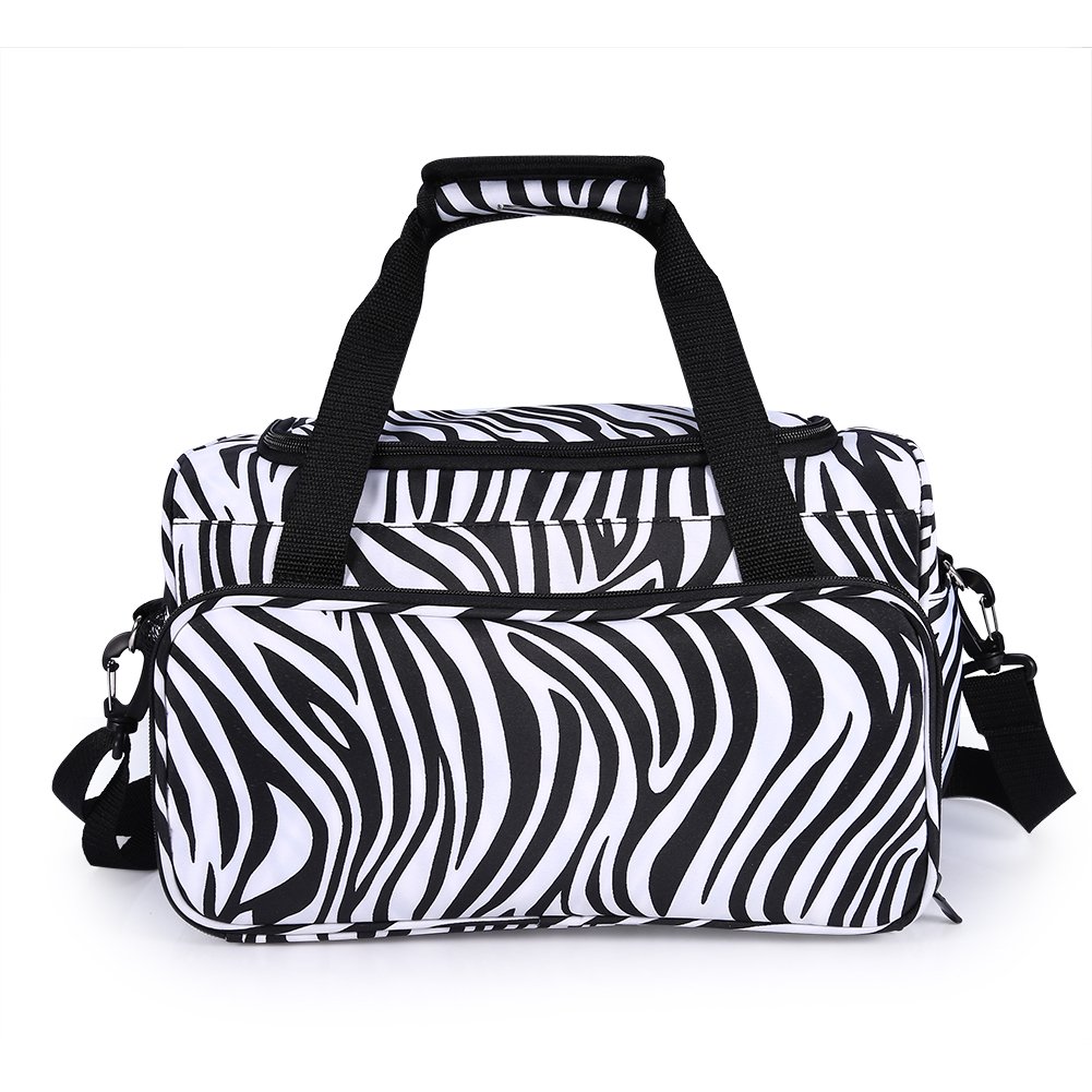 hairdressing bagsZebra Hairdressing Tools Bag, Stripe Canvas Salon Handbag, Hairdresser Barber Portable Comb Holder Hair Styling Case Travel Luggage Pouch, Hairdressing Tool Bag