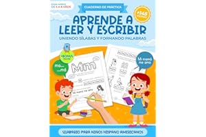 Aprender a leer y escribir uniendo sílabas y armando palabras | Cuaderno de práctica para niños en español: Cuaderno de calig