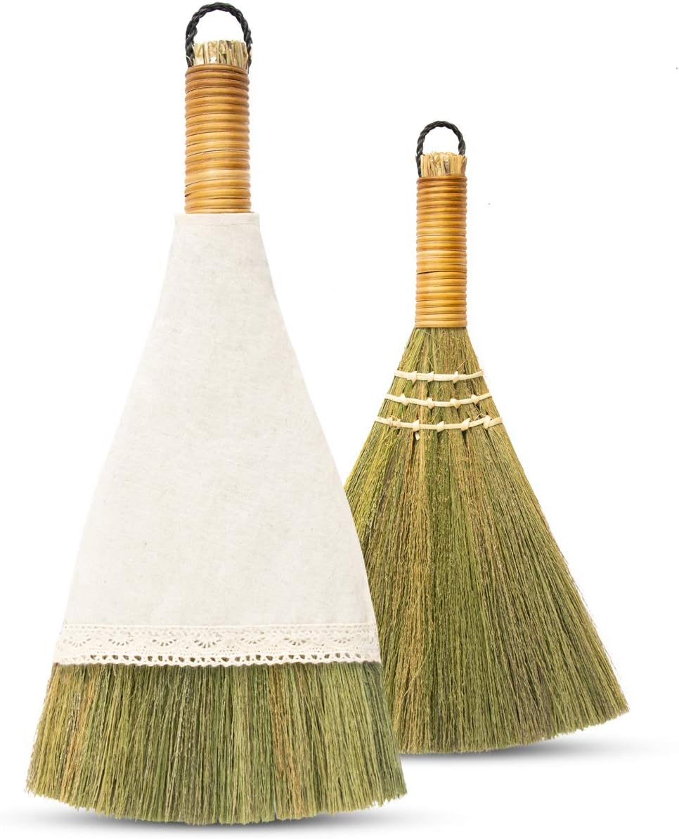 Natural Whisk Sweeping Hand Handle Broom Vietnamese Straw Soft Broom for Cleaning