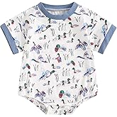 Biayxms Infant Baby Boy Girl Mallard Duck Romper Short Sleeve Animal Duck One Piece Bodysuit Tops Hunting Baby Clothes