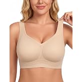 PoseFree Jelly Bras for Women, Wireless No Underwire, Full Coverage Support | Plus Size Bra for Large Breasts, Support &amp; Lift, Minimizer, Seamless Back Smoothing, Soft Comfortable Everyday T Shirt Bra
