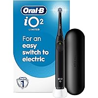 Oral-B iO Simple Clean Rechargeable Electric Powered Toothbrush, Night Black with 1 Gentle Care Brush Head and 1 Black Travel