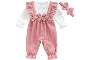 Baby Girl Long Sleeve Romper Floral Print Patchwork Bow Jumpsuit Headband Newborn Girls Fall Winter Spring Clothes