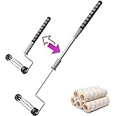 PinStone 6pcs House Paint Roller Kit, 9 inch Extendable Roller Frame with 5 Microfiber Roller Covers 1/2" Nap, Adjustable Painting Roller (18" - 36") for Walls, Ceilings, Floor, Home Painting Supplies