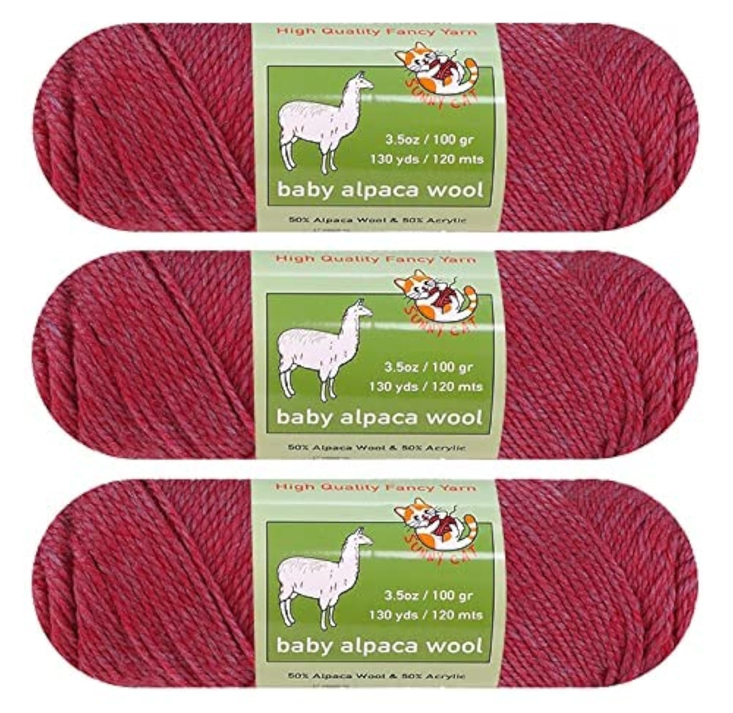 3-Pack Baby Alpaca Yarn Wool Blend Crochet and
