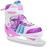 SMOOJOY Ice Skates Adjustable, Smooth Blade Iceskates Age 3-12, Comfortable Lining Ice Skates for Beginner Boys Girls, Perfect for Outdoor and Indoor Rink