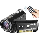 4K Camcorder, Besteker 4K 60fps 24MP 30X Digital Zoom Video Camcorder Ultra HD with Wi-Fi and IR Night Vision and Supports Wide Angle Lens