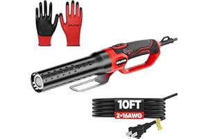 EZUVITA 1500W Electric Charcoal Starter with 10ft Cable, 60S Rises to 1100℉ Fire Lighter with Air Blower for Grill, BBQ, Wood Burning Fireplaces, Chemical Free Heated fire starter with Gloves Included