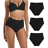 IRISMORII Adult Incontinence Protective Underwear for Women Washable Postpartum Leak Proof Panties 56 ml Absorbency 3 Pack (3 Black, XL)