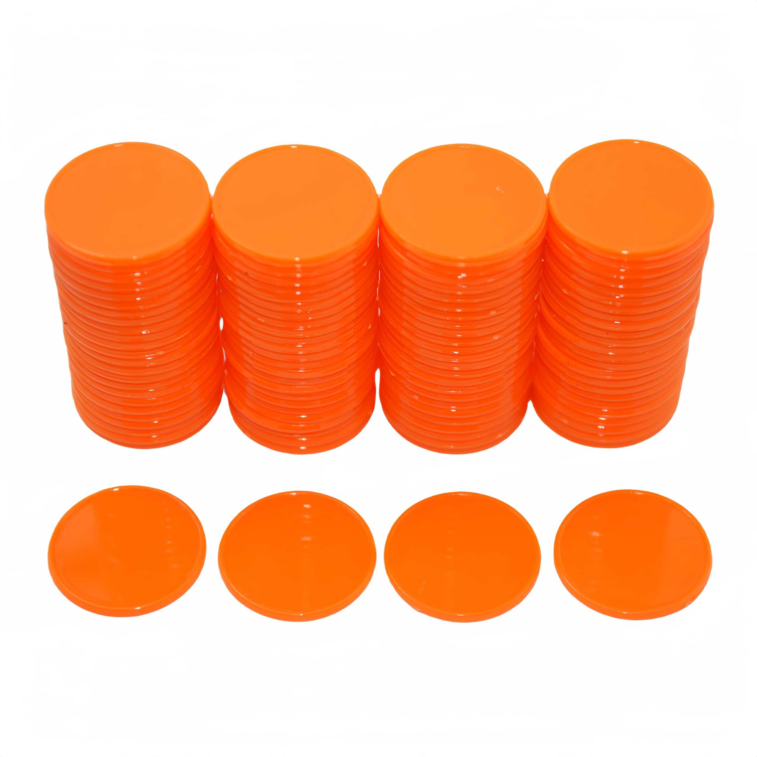 Smartdealspro 25mm Opaque Plastic Learning Counters Mini Poker Chips Games Tokens with Storage Box (Orange Red)