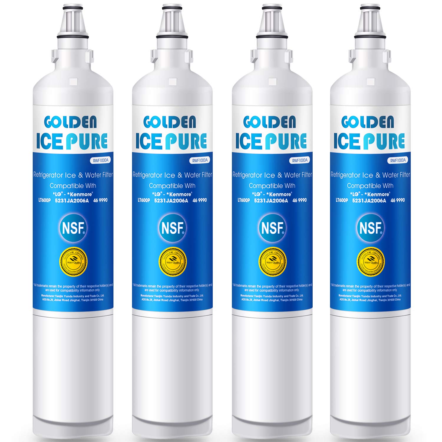 GOLDEN ICEPURE Refrigerator Water Filter, Compatible with LG LT600P