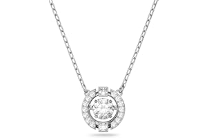 SWAROVSKI Sparkling Dance Necklace and Earrings Jewelry Collection, Rhodium Finish, Blue Crystals, Clear Crystals