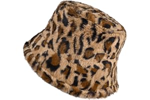 Yonchic Winter Faux Rabbit Hair Soft Plush Bucket Hat, Lovely Fisherman Cap, Fashion Outdoor Thick Warm Sun Cap for Women