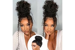 HEALTHAIR Hidden Strap 360 Full Lace Front Wigs Human Hair Invisible Strap Pre Plucked Bleached Konts Pre Cut Lace Deep Wave HD Lace Frontal Wig with Drawstring Natural Hairline 360 Glueless Wigs(18inch)
