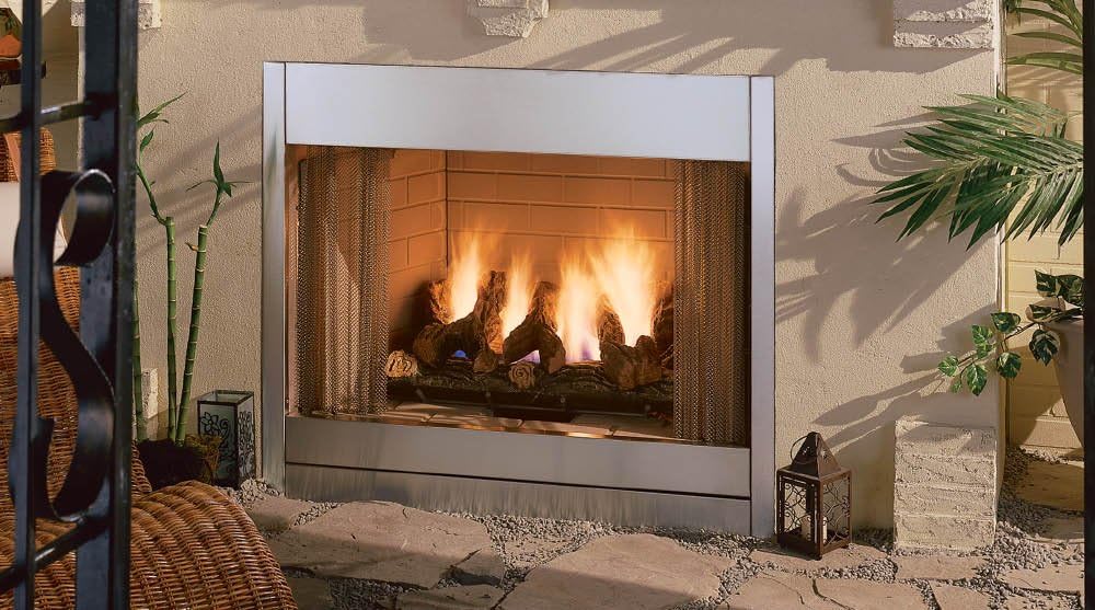 Monessen Al Fresco Stainless Steel Outdoor VentFree Gas Fireplace 42 Inch