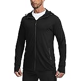 Sejuani Men's UPF 50+ Light Jacket Full Zip Sun Protection Hoodie Long Sleeve Sun Shirts for Men Hiking Fishing Zip Pockets