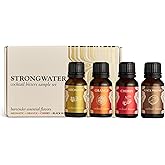 Strongwater Cocktail Bitters Sampler Set - 4 Flavors, Makes 32 Cocktails | Bitters for Cocktails Gift Set Includes Orange Bitters, Walnut Bitters, Cherry Bitters and Aromatic Bitters in .5oz Bottles