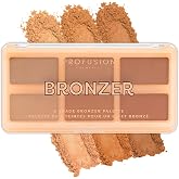 Profusion Cosmetics 6 Shades Bronzer Palette - Matte &amp; Shimmer Finishes for Natural Definition, Buildable &amp; Blendable Powder for Face Sculpting with Long-Wearing Makeup Coverage