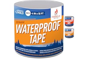Firebelly Outfitters Heavy Duty Waterproof Tape for Leaks – All-Weather Sealant for Outdoor & Indoor Repairs – Marine Grade, Weatherproof, Strong Adhesive for Pools, Roofs, Plumbing, and More (White)
