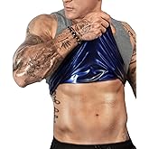 FUXERT Men's Sauna Vest Workout Sweat Tank Top Waist Trainer for Men Compression Sweat Enhancing Vest