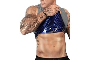 FUXERT Men's Sauna Vest Workout Sweat Tank Top Waist Trainer for Men Compression Sweat Enhancing Vest