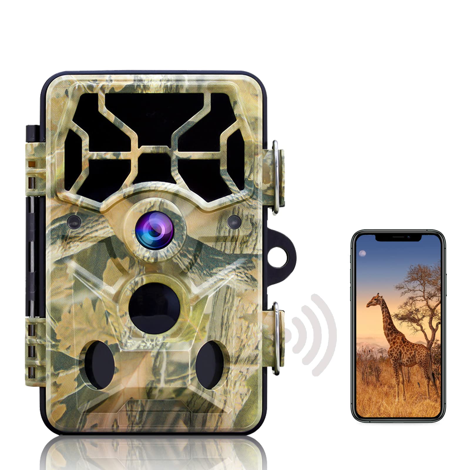 ZHUTA Wildlife Camera HD 1296P 20MP WiFi Bluetooth Wildlife Camera with Night Vision Motion Activated IR LEDs Hunting Trail Camera IP66 Waterproof 120°Wide-Angle