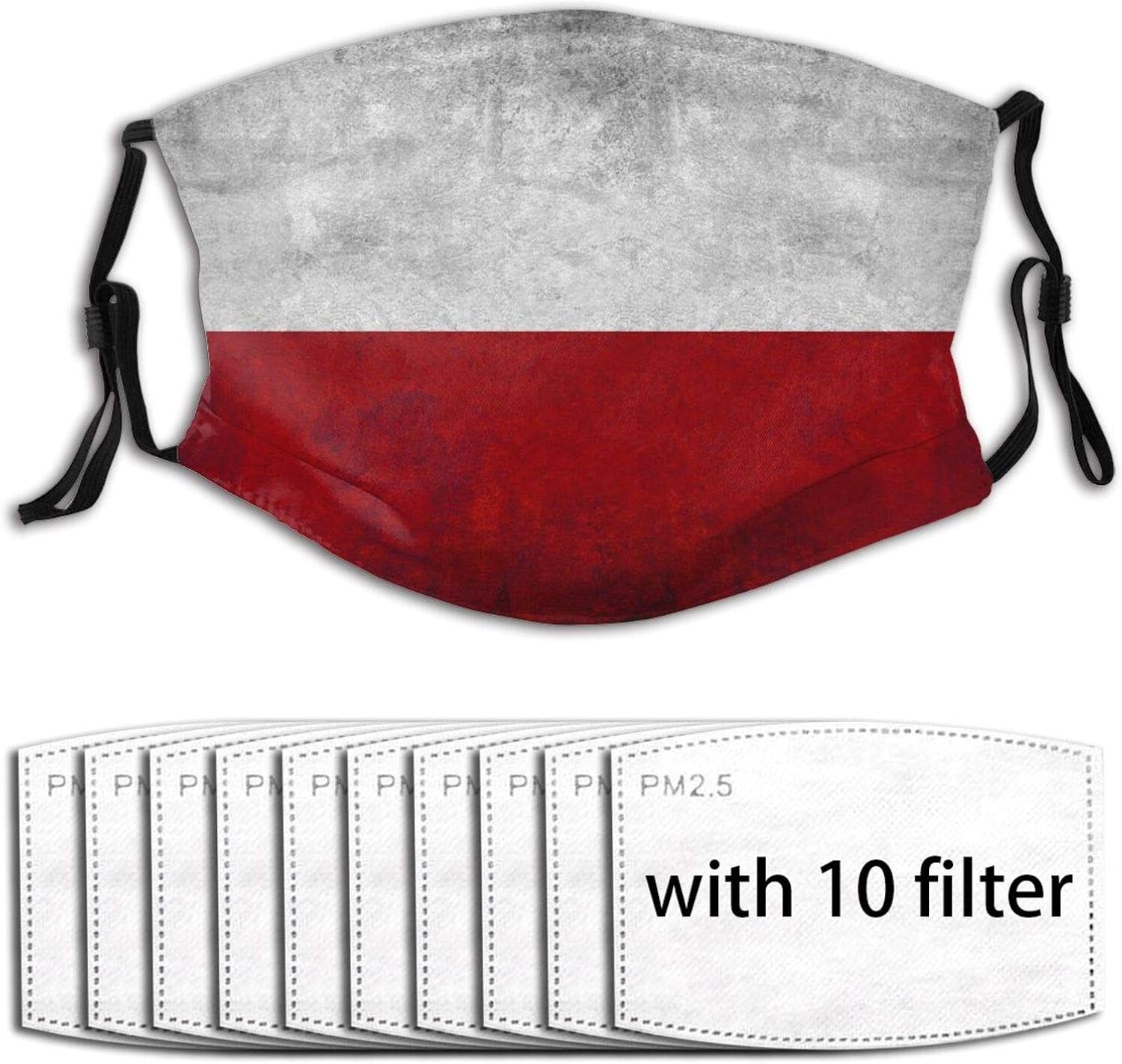 Retro Poland Flag Unisex Funny Mask Reusable Washable Adjustable