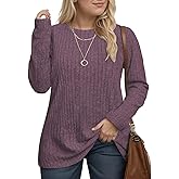 DOLNINE Women's Plus-Size-Tops Long Sleeve Comfy Crewneck Shirts Lightweight Casual Loose Fit Sweatshirts Tunics XL-5XL