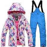 Little Girl's Boys's Outdoor Mountain Waterproof Windproof Snowboarding Jackets and Pants Set Insulated Snowboard Snowsuit