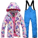 Little Girl's Boys's Outdoor Mountain Waterproof Windproof Snowboarding Jackets and Pants Set Insulated Snowboard Snowsuit