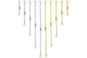 MKCYD Necklace Extender with Magnetic Clasps, Gold and Silver Magnetic Necklace Clasps and Closures with Necklace Extenders for Women