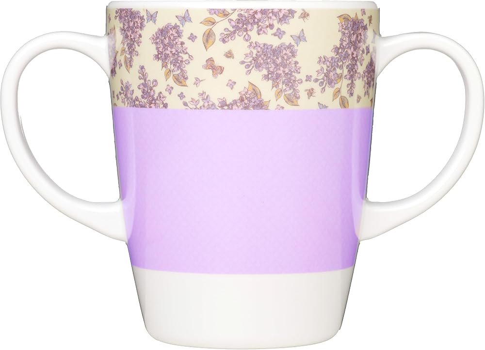 Rosa Lifestyle Two Handled Melamine Mug 400ml Lilac Lightweight 126g