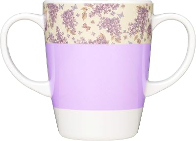 Rosa Lifestyle Two Handled Melamine Mug 400ml Lilac Lightweight 126g