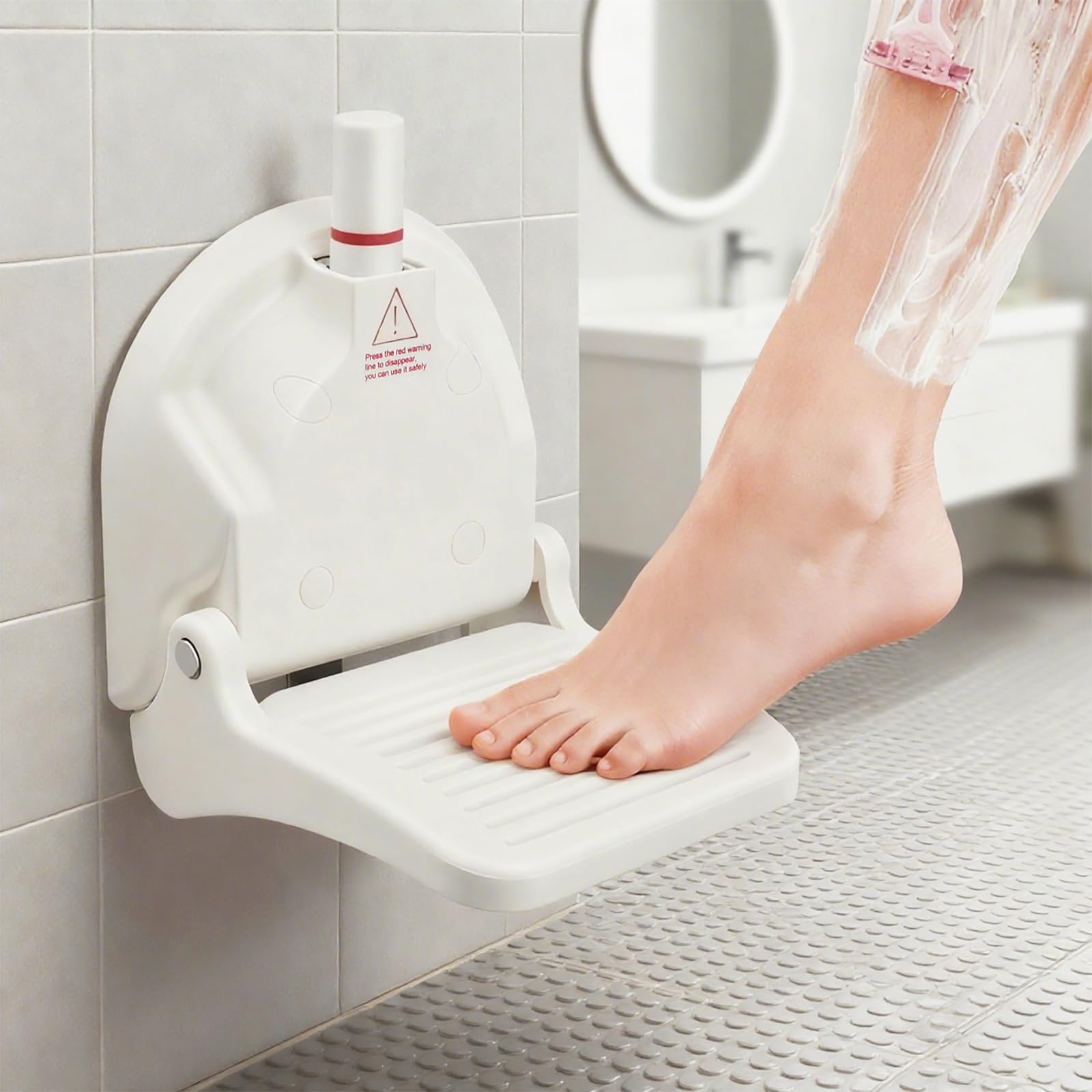 Photo 1 of Shower Foot Rest for Shaving Legs,Shaving Stool with Vacuum Suction Cup,Foldable Reusable Shower Step for Shaving Legs,Shaving Step for Inside Shower