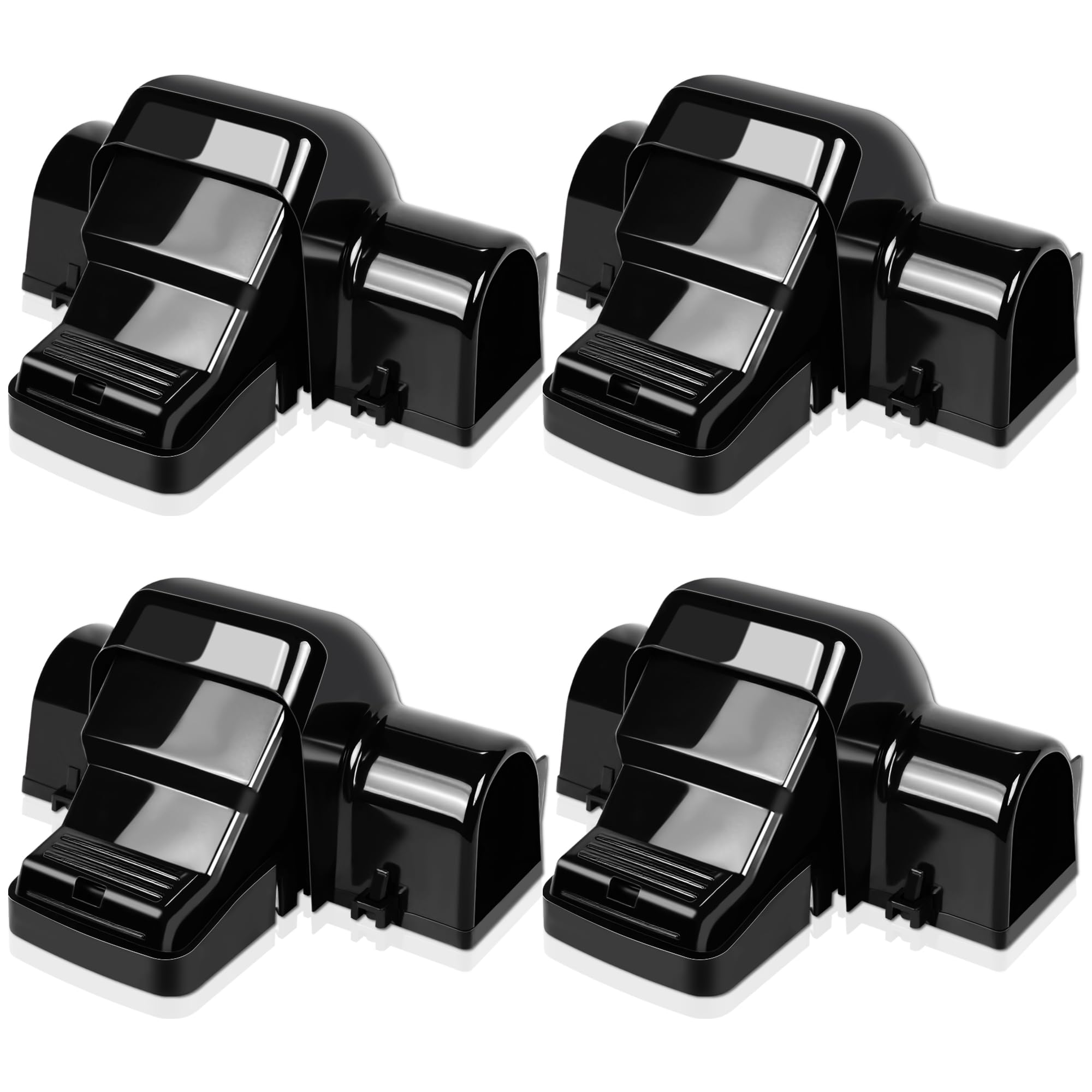 Photo 1 of 4 Pack Powerful Rat Traps with Dual Tunnels Design, Quick Humane Kill Mouse Snap Trap Safe for Pet & Kids, Reusable Chipmunk Rats Traps for Outdoor Indoor Garden Basement Yard, Easy to Set