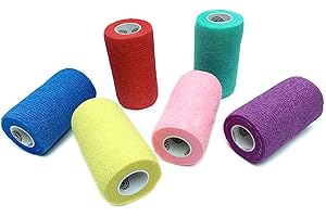 WildCow Vet Wrap Bulk 4", Vet Tape Wrap Bandages Assorted Colors (Pack of 6)