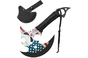 BOPOTI Outdoor 13" Camping Hatchet,Multi Functional Shock-Absorbing Hand Pattern Axe,Mountaineering Campfires Self Defense Portable Carrying Gift for Friend,Family,13",1LB