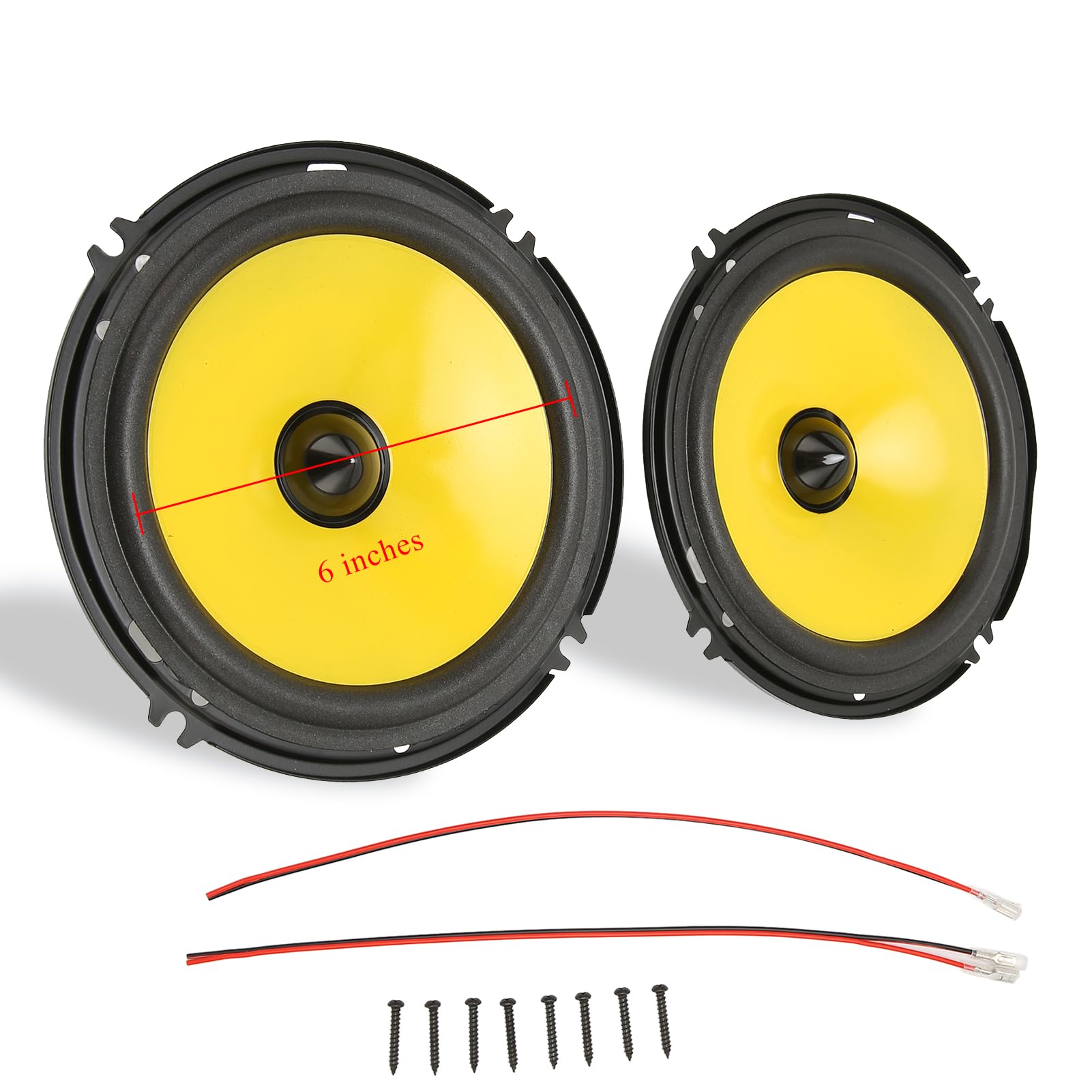 Ciciglow Car Door Speakers - 92dB 600W Coaxial 6 Inch Speaker System with Treble Bass for Vehicle