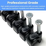 TR Cable Pack of 50 Round Cable Clips 5mm with Nails Black view 2