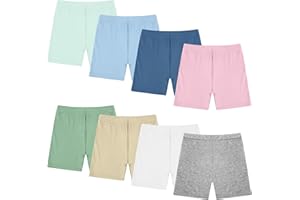 Boyiee 8 Pack Girls Toddlers Dance Shorts Bike Shorts for Dance Gymnastics Yoga Safety Active Under Dress